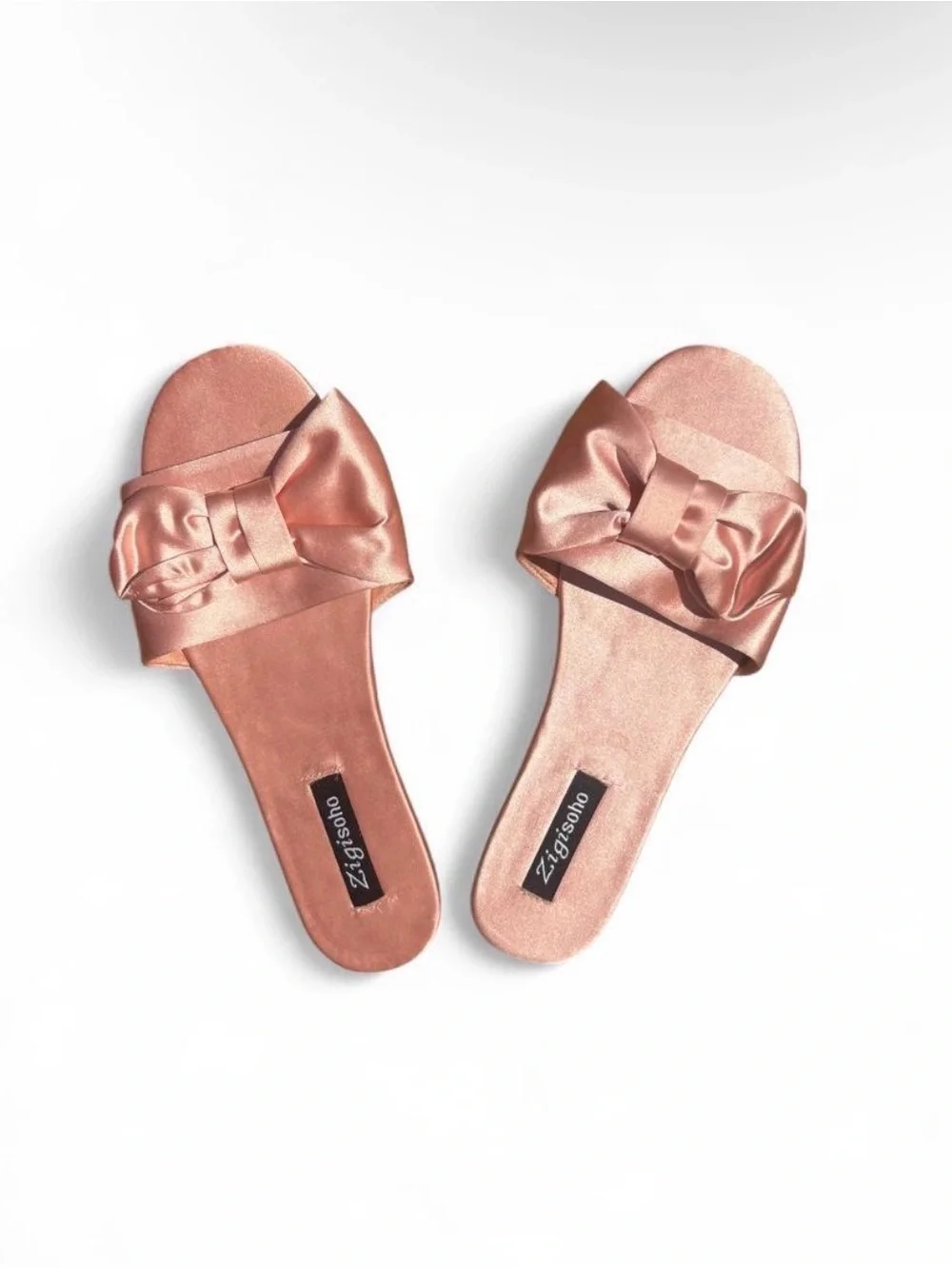 Zigi Soho Rose Satin Bow Slide Sandals - Women 7.5 Cottage Core Feminine Shoes